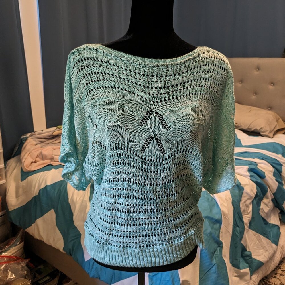 Copper Key Mint Knit Batwing Sweater – Size Large